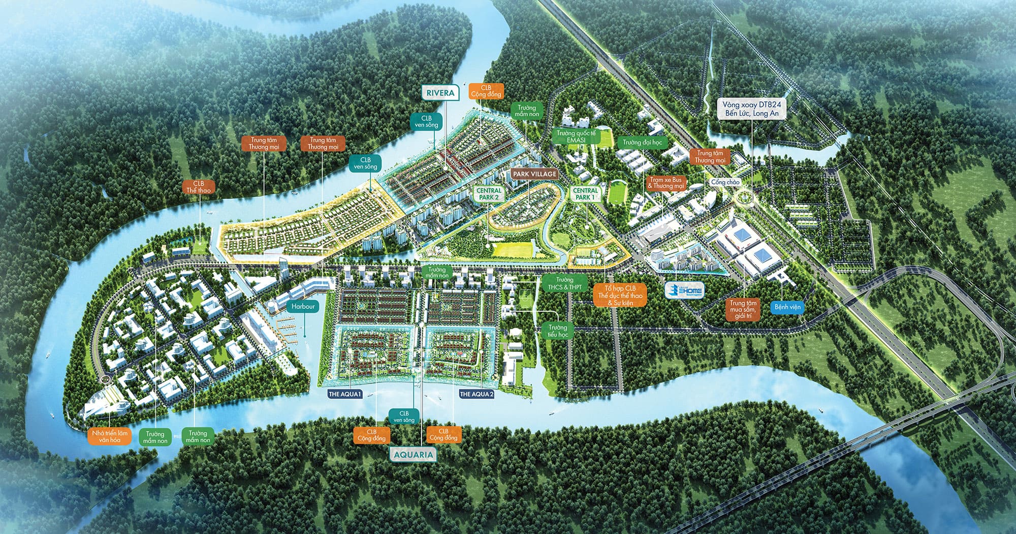 Măt bằng tiện ích khu đô thị Waterpoint với hệ thống tiện ích đa dạng đáp ứng mọi nhu cầu cuộc sống của cư dân.